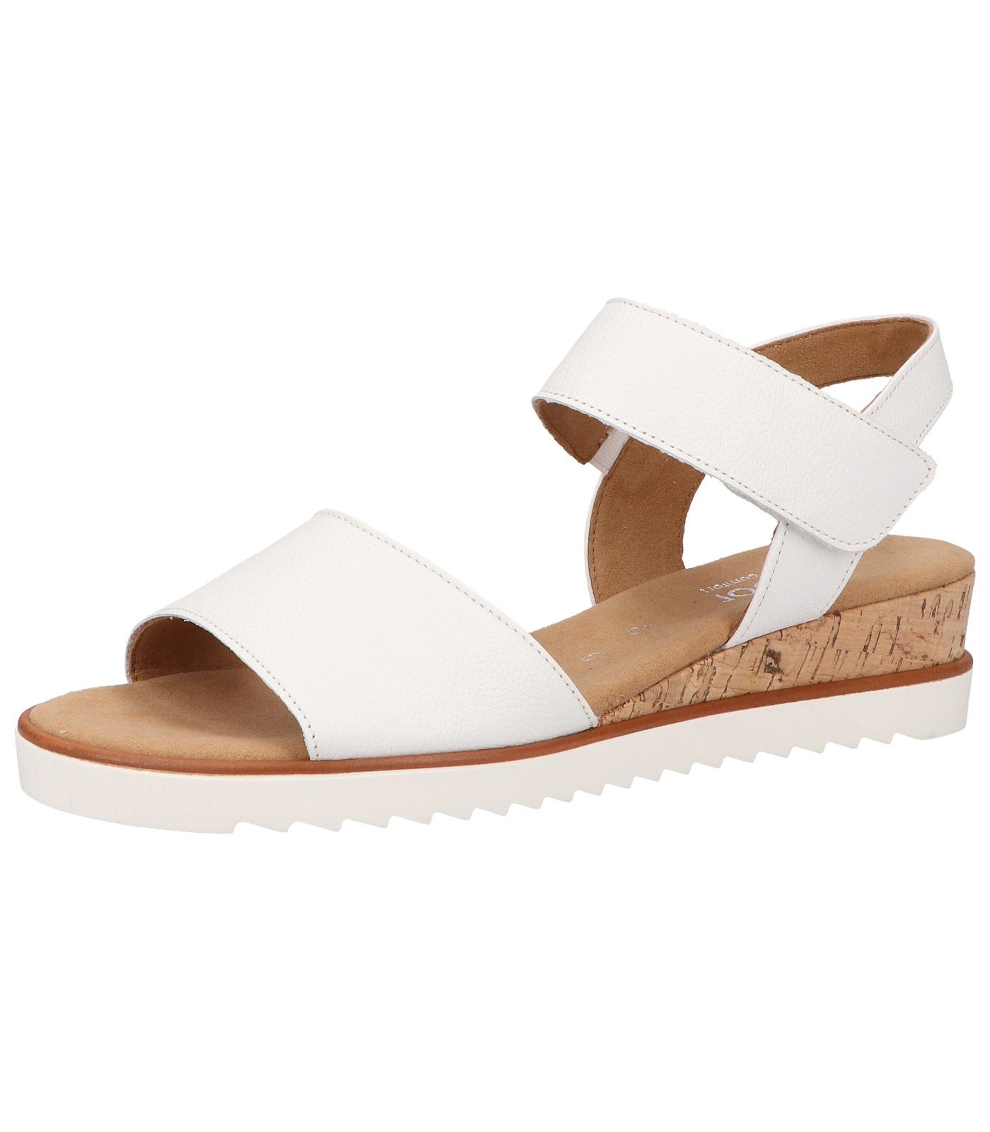 Leder Sandalen weiss(Kork/offwhi) Riemchensandalette Gabor