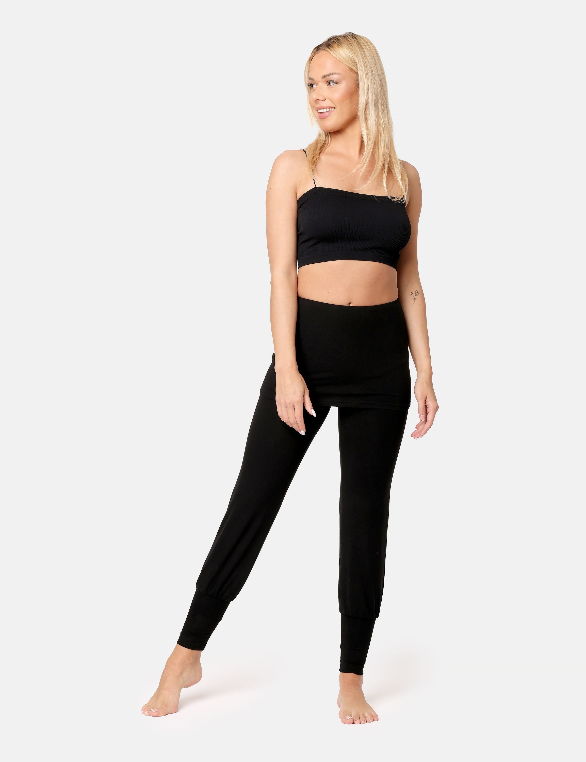 Bellivalini Leggings Damen Yogahose mit Rock Lang Trainingshose BLV50-275 (1-tlg) ohne – Bild 2 von 5