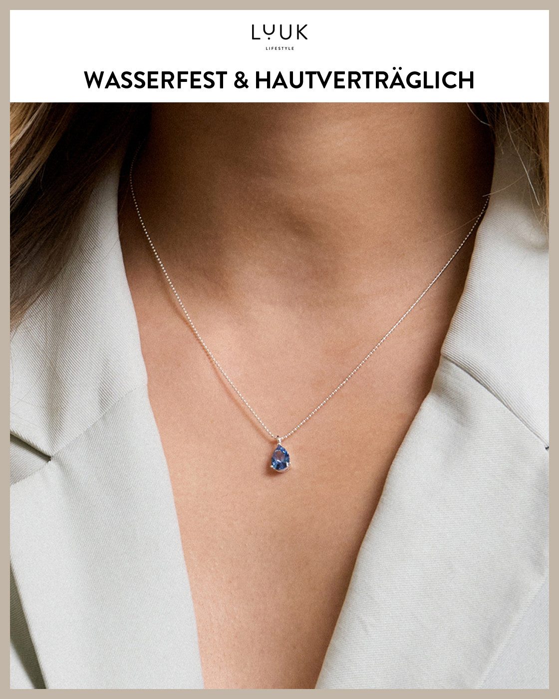 LUUK LIFESTYLE Kette mit Anhänger Himmelblau, günstig online kaufen