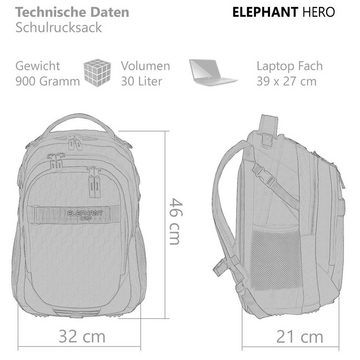 ELEPHANT Schulrucksack Hero Signature Schultasche (Set, 3-tlg., 3 Teile Rucksack Sporttasche Mäppchen Box), Softcase Schulranzen Schulmappe +rsm