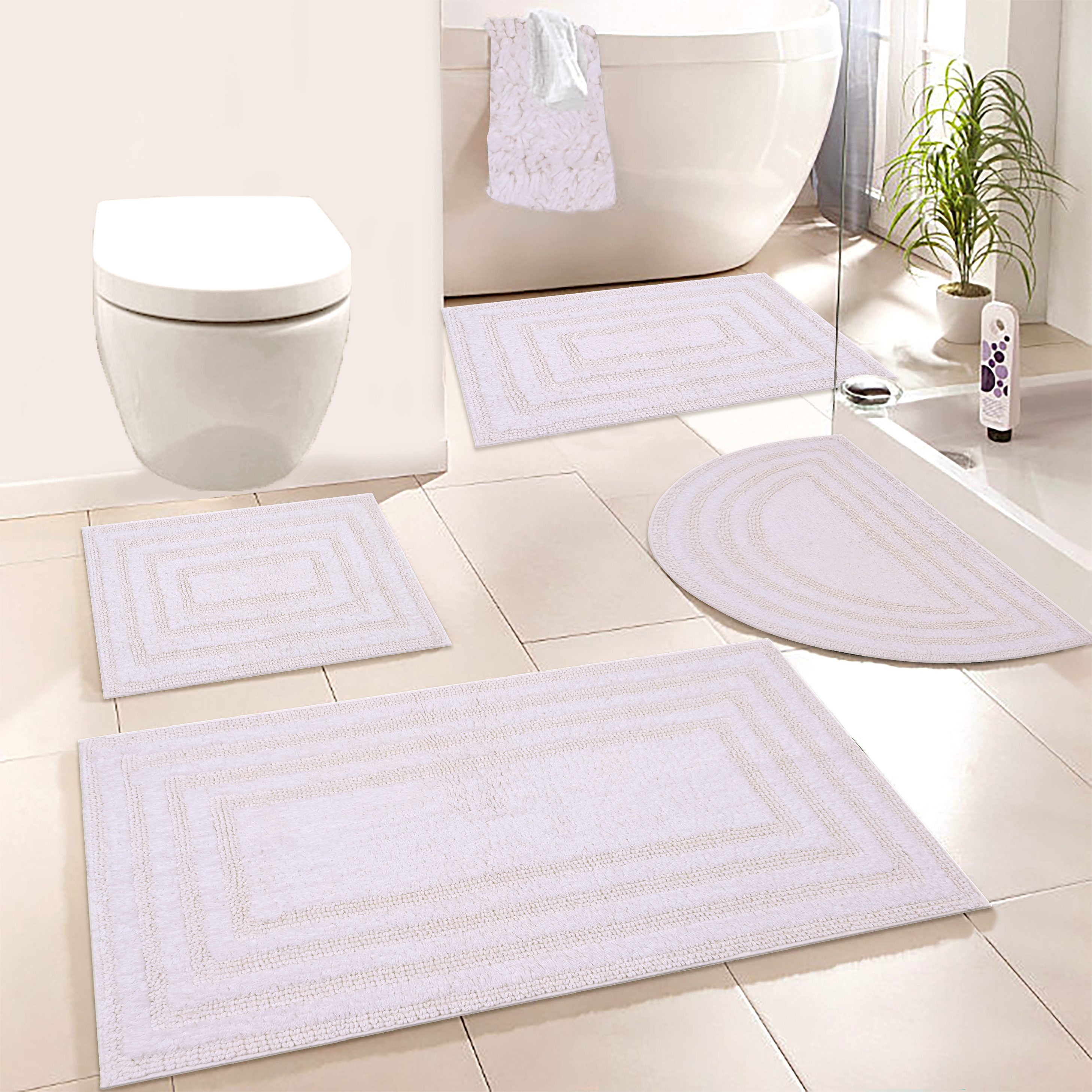 my home Badematte Inga, Rahmen, Badvorleger, Badezimmer Teppich, Höhe 18 mm günstig online kaufen