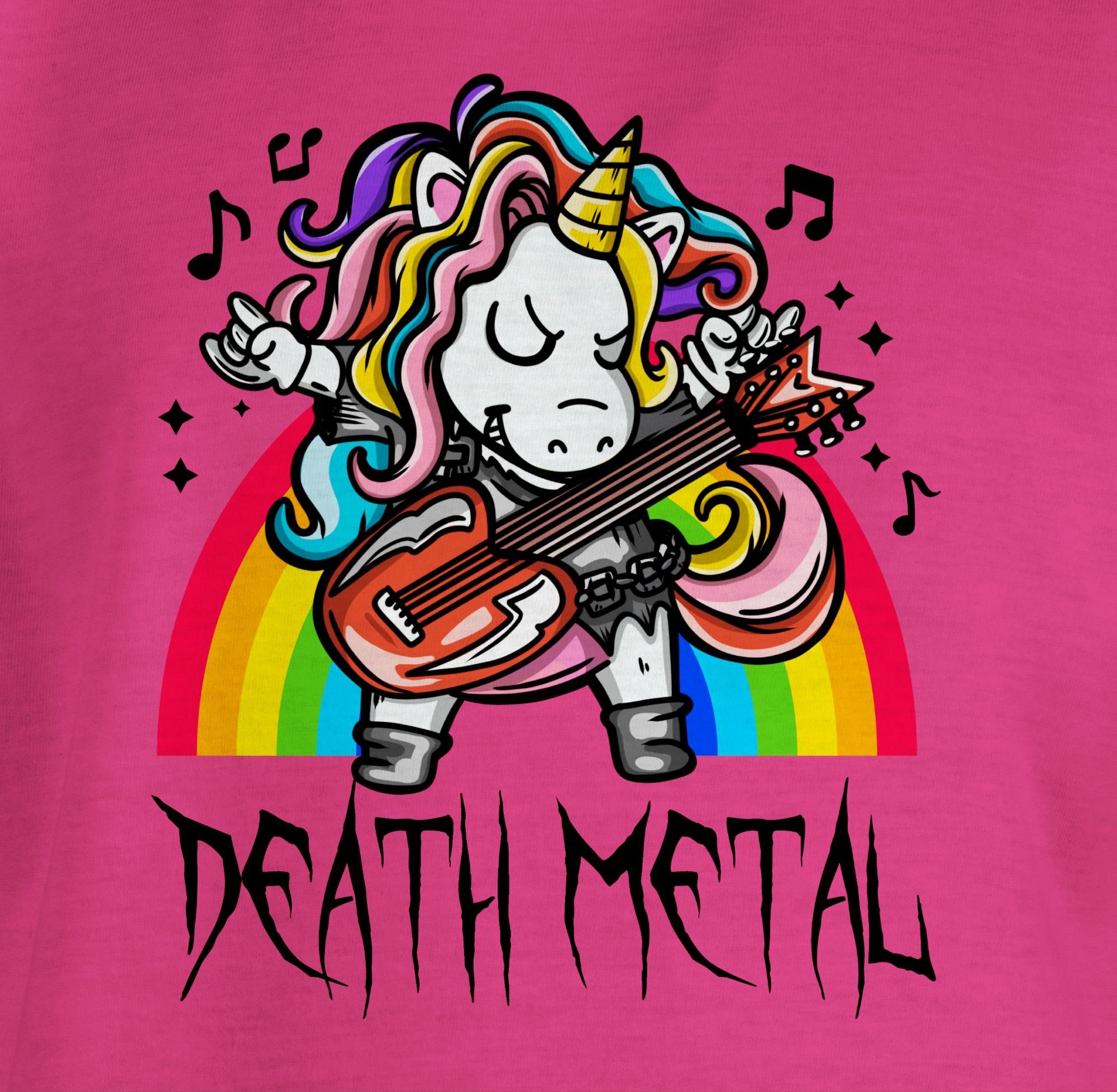 Einhorn 1 - Metal und Fuchsia Kinderkleidung Shirtracer T-Shirt Death Unicorn Co