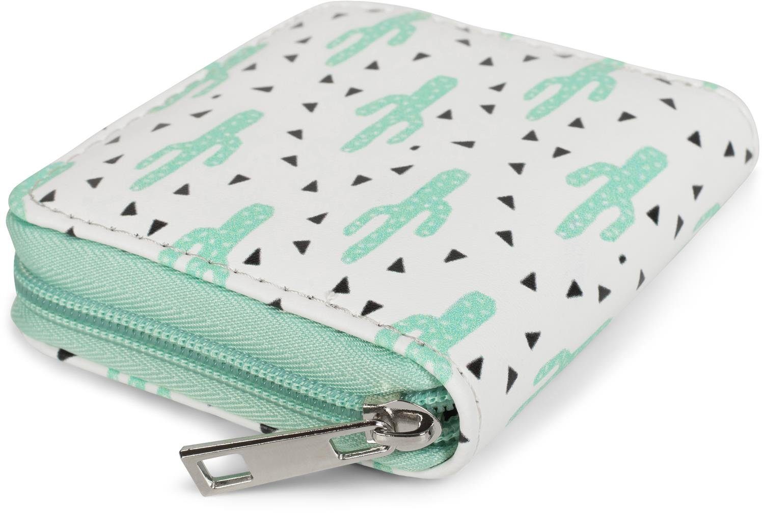 styleBREAKER Mini Geldbörse Mini Geldbörse mit Kaktus Muster (1-tlg)