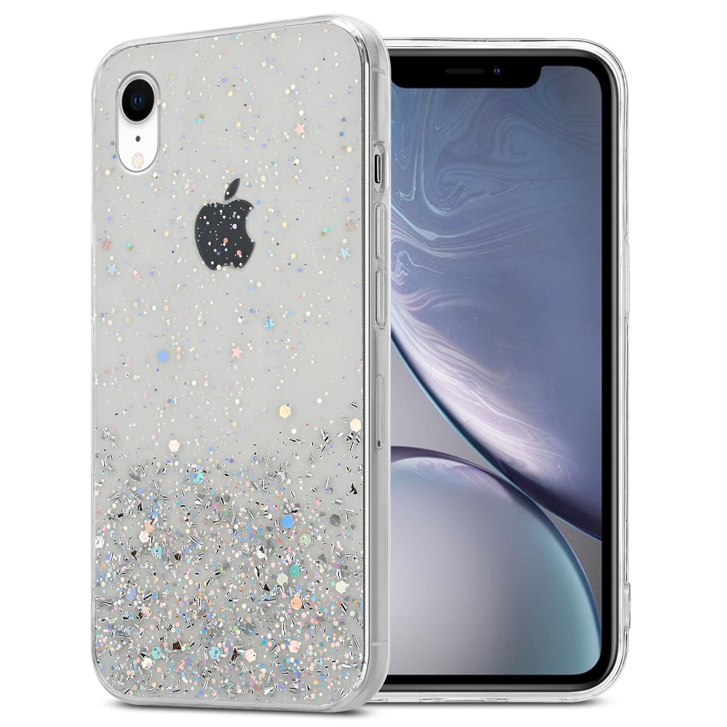Cadorabo Handyhülle für iPhone XR Hülle Apple iPhone XR, Flexible TPU Silikon Handy Schutzhülle - Hülle - mit Glitzer
