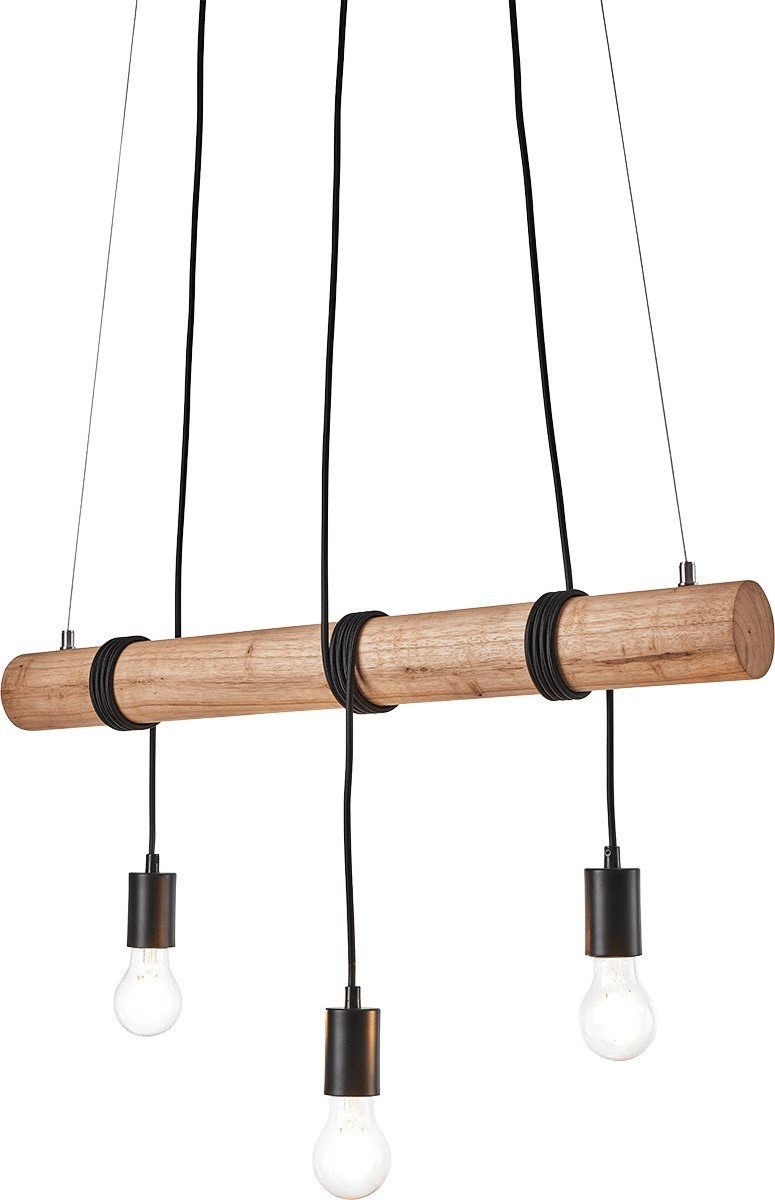 MeLiTec LED Pendelleuchte Holz DP25, LED wechselbar, inkl Leuchtmittel, warmweiß, Holz-Pendelleuchte DP25