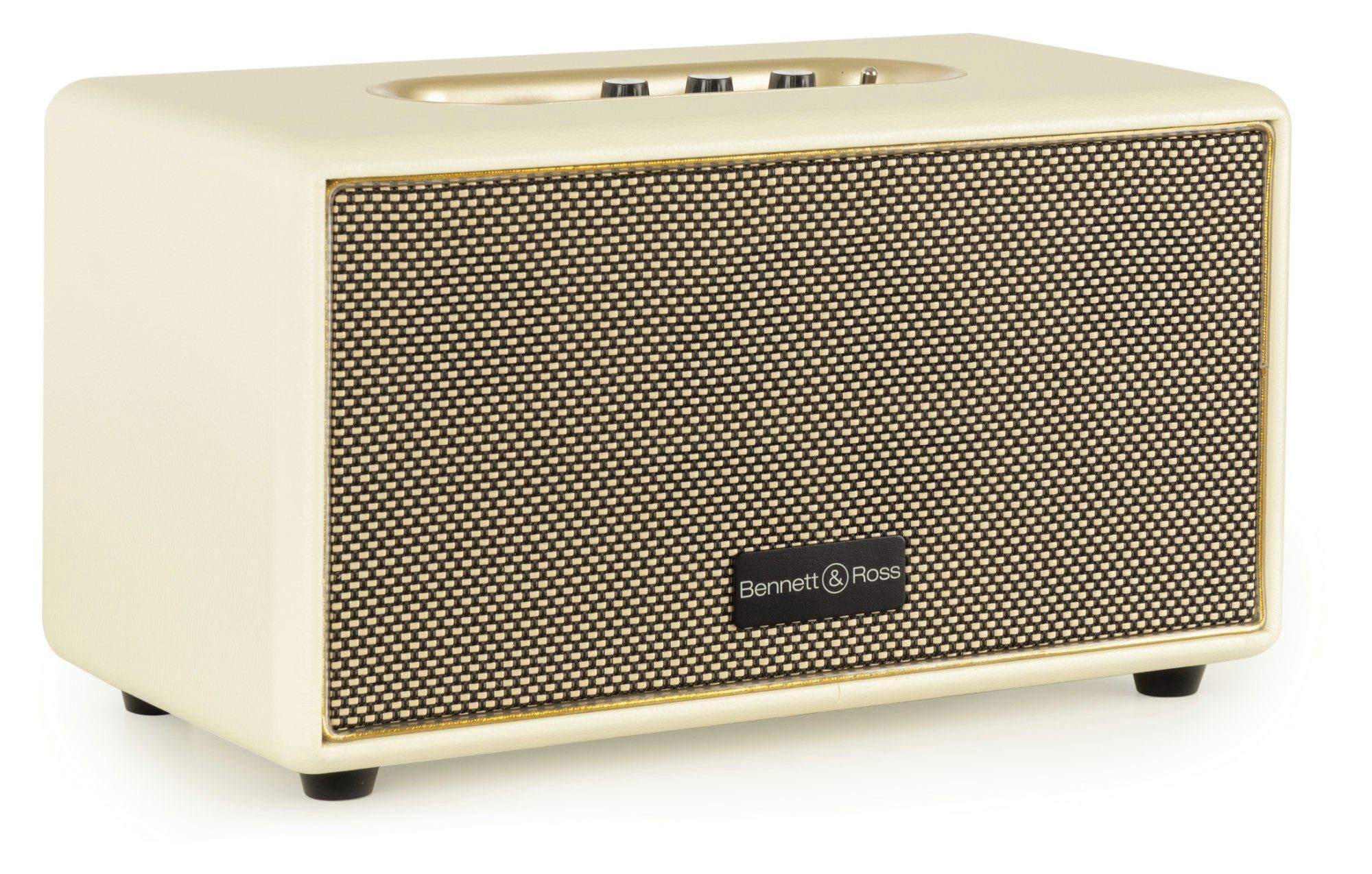 Blackmore W, Stereoanlage in Bennett Bluetooth (60 & Ross Lederoptik) Lautsprecher BB-860 Retro Creme-Weiß
