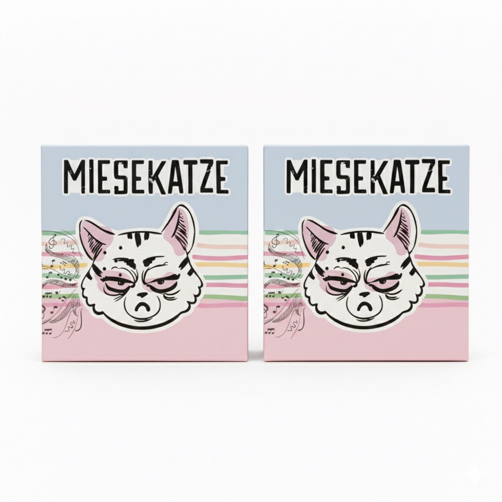 HAC24 Wanddekoobjekt Soundbox Motivbox Batteriebetrieben Lustige Sprüchebox (2 St), Miesekatze mit Bewegungsmelder