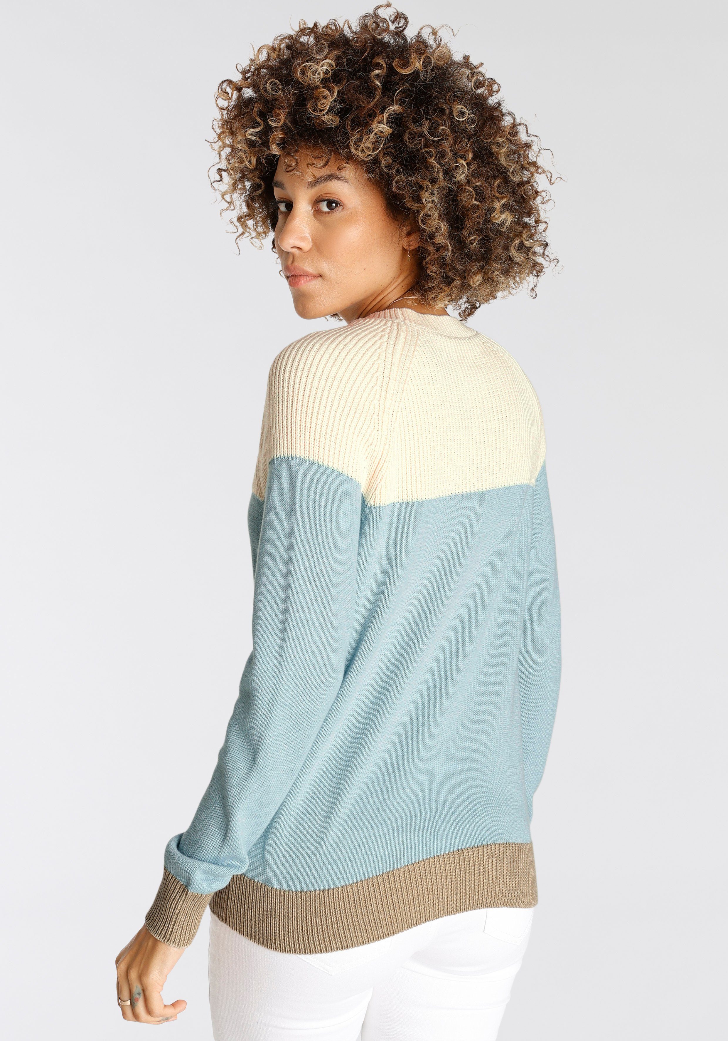 Boysen's Strickpullover in modischem Strick-Mix und günstig online kaufen