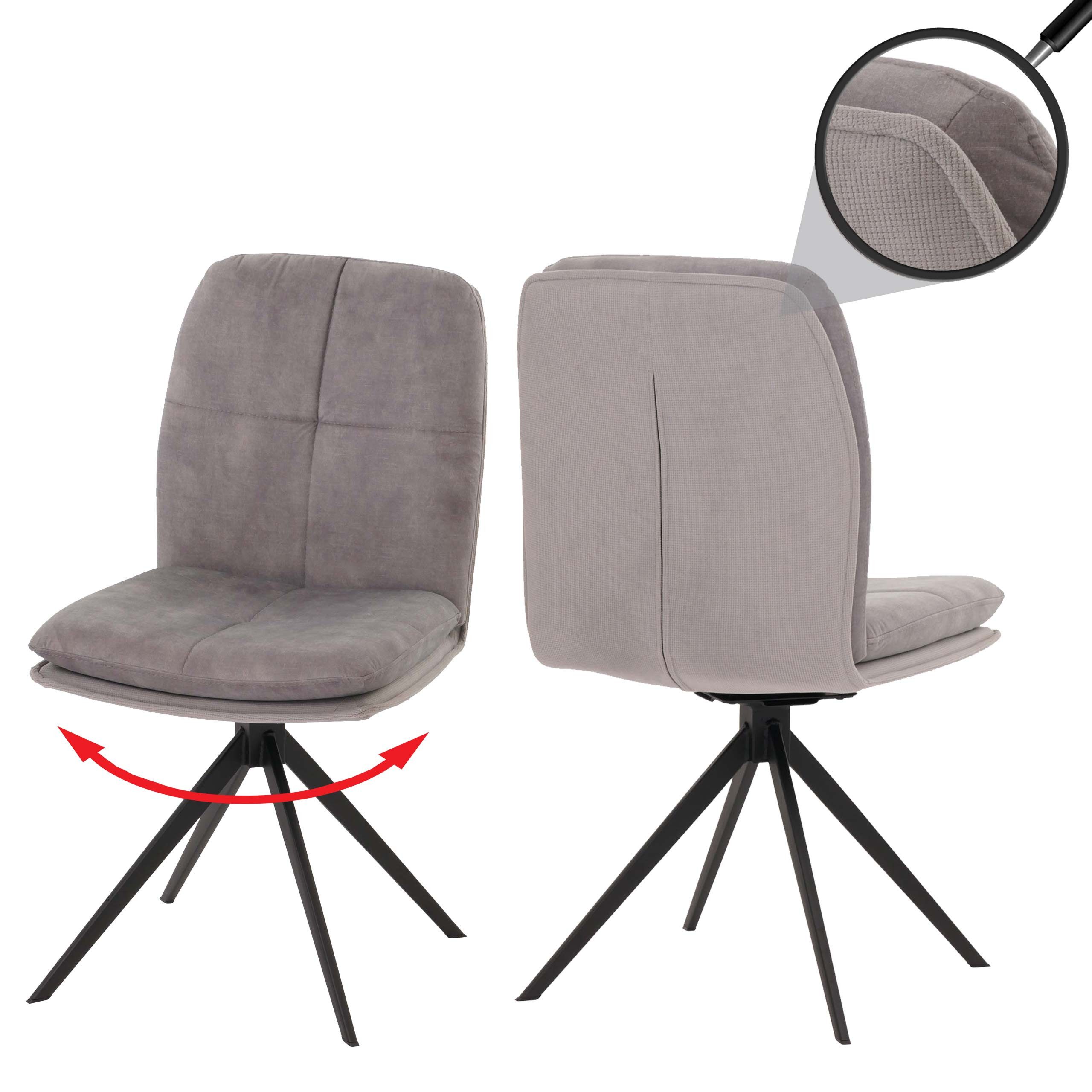 MCW Esszimmerstuhl MCW-M68-2 (Set, 2 St), Inklusive Fußbodenschoner, Abgerundete Ecken