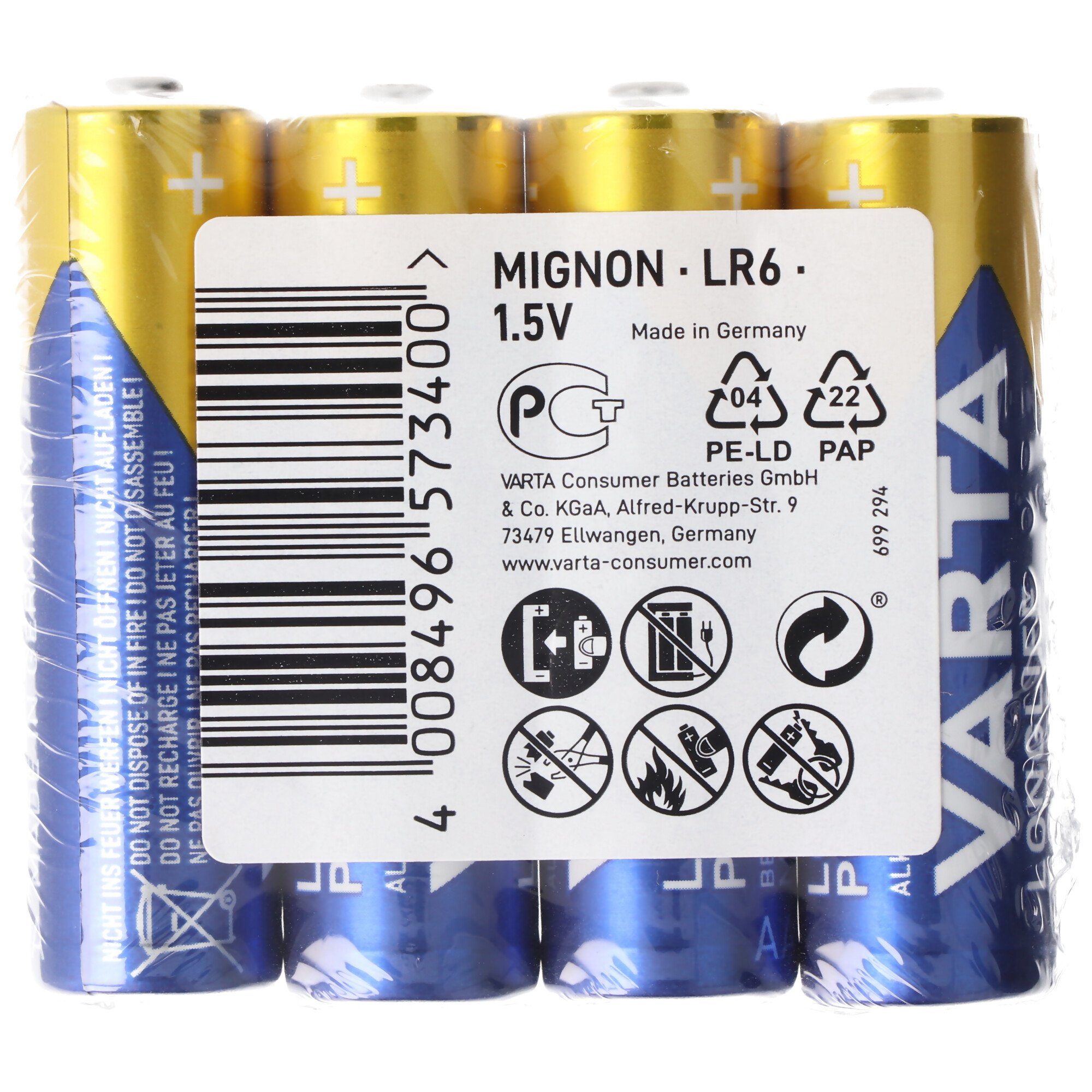 4906 (1,5 Box 40er High Longlife Batterie, VARTA LR6 V) ehem. Varta Power in AA Energy Mignon