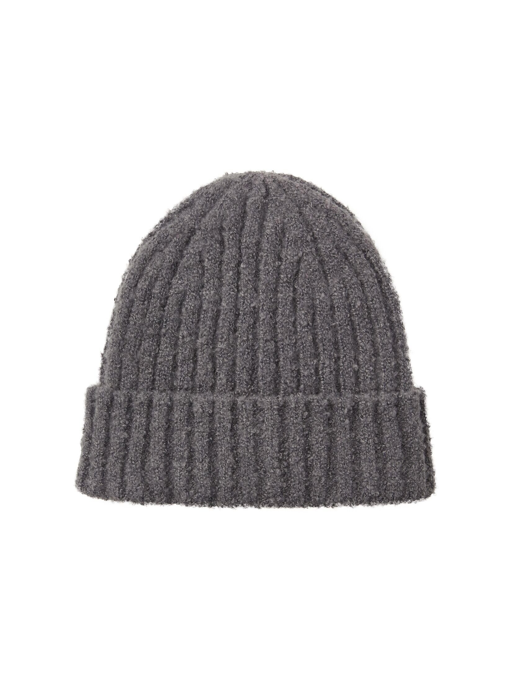 TOM TAILOR Strickmütze Beanie mit REPREVE® (1-St) dark mineral grey