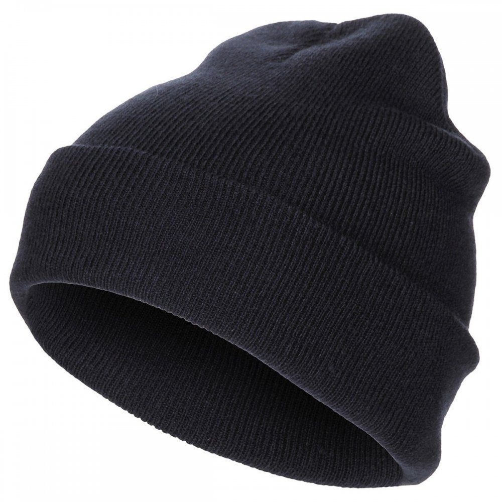 MFH Beanie Rollmütze, Polyacryl, fein gestrickt - blau (Packung) doppelt gelegt
