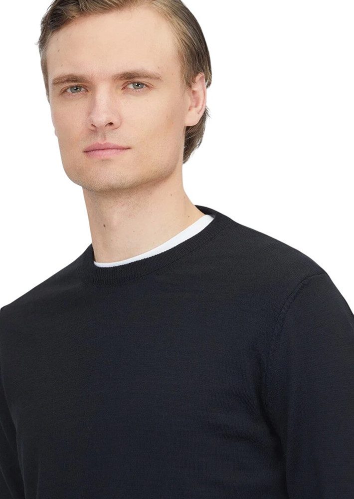 RAMSEY Longpullover Schwarzes Strick-Sweatshirt