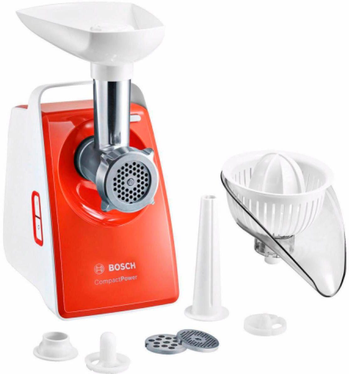 Image of BOSCH Fleischwolf CompactPower MFW3630I, 500 W, inkl. Zitruspresse, Wurststopfer und Kebbevorsatz