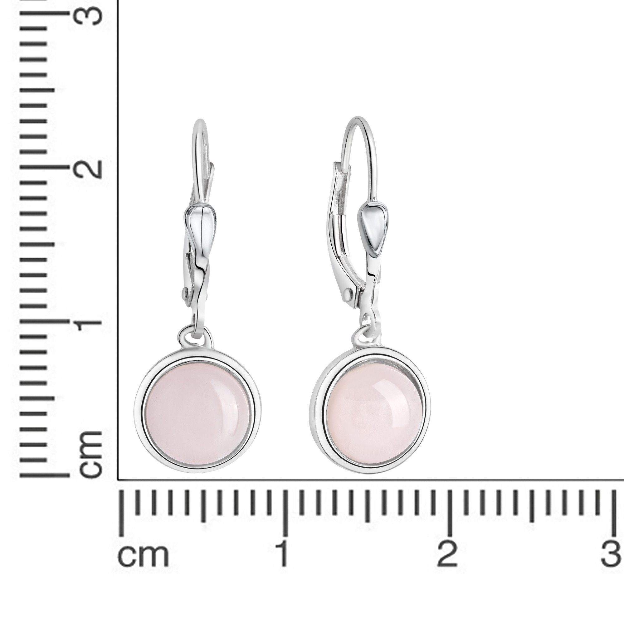 Zeeme Paar Ohrhänger Silber 925 mit echtem Rosenquarz 8mm günstig online kaufen