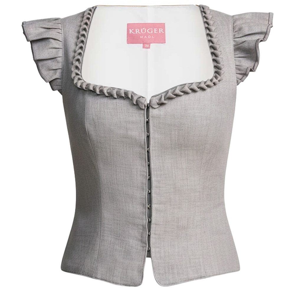 KRÜGER COLLECTION Dirndl Trachtenmieder Thalina hellgrau günstig online kaufen
