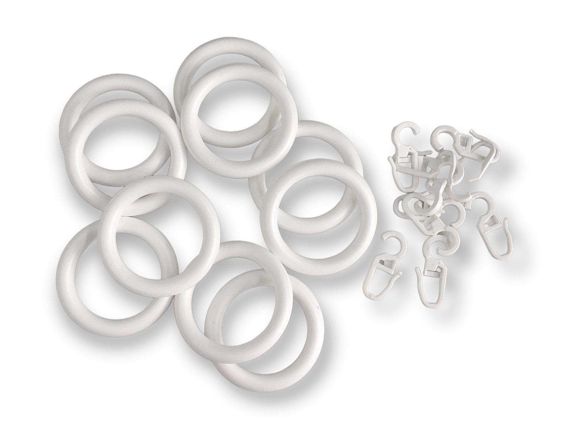 nodeko Gardinenring 10 Stück Vorhangringe für Gardinenstangen Ø 28 mm, für Vorhangstangen und Gardinenstangen Durchmesser 28 mm, (Packung, mit Faltenhaken), Rin – Bild 2 von 4