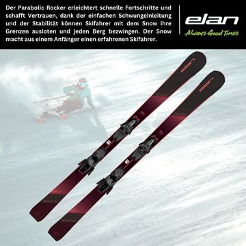 elan Ski, Damenski Ski Elan Snow / White Parabolic Rocker + Bindung EL9.0
