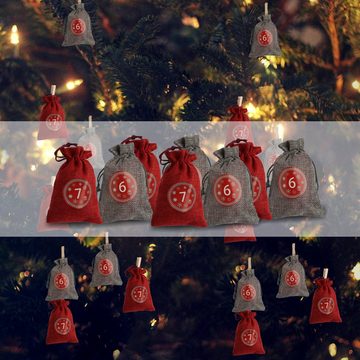 Clanmacy Christbaumschmuck Weihnachtskalender zum befüllen, Weihnachten Geschenksäckchen (1-tlg)