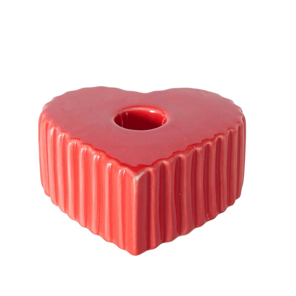 BOLTZE GRUPPE GmbH Kerzenhalter Kerzenhalter aus Keramik für lange Kerzen ANIMA, in Herzform, 4 x 9 cm (Kerzenhalter), Herzform