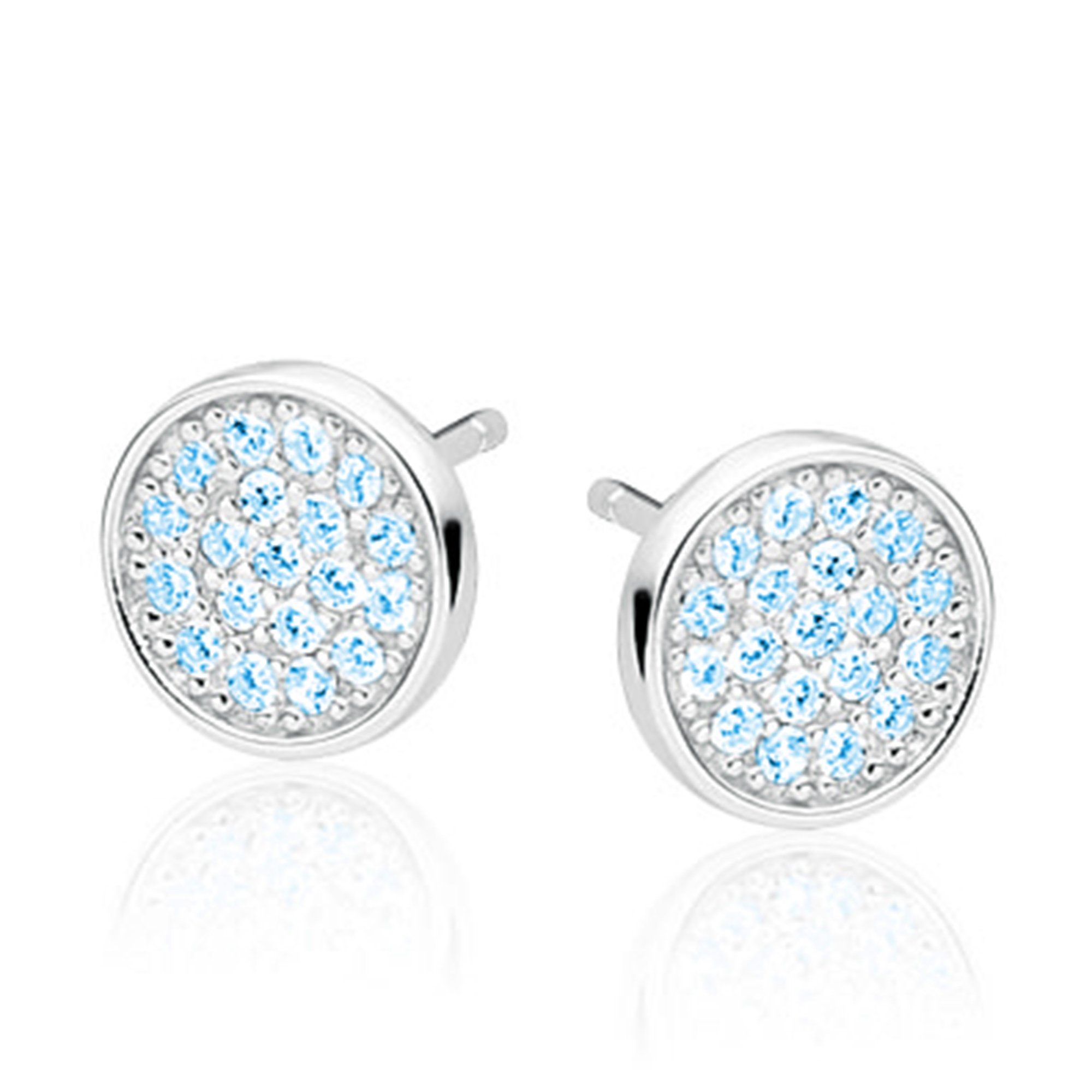 Paar Ohrstecker Ohrringe Zirkonia rund 925 Sterling Silber