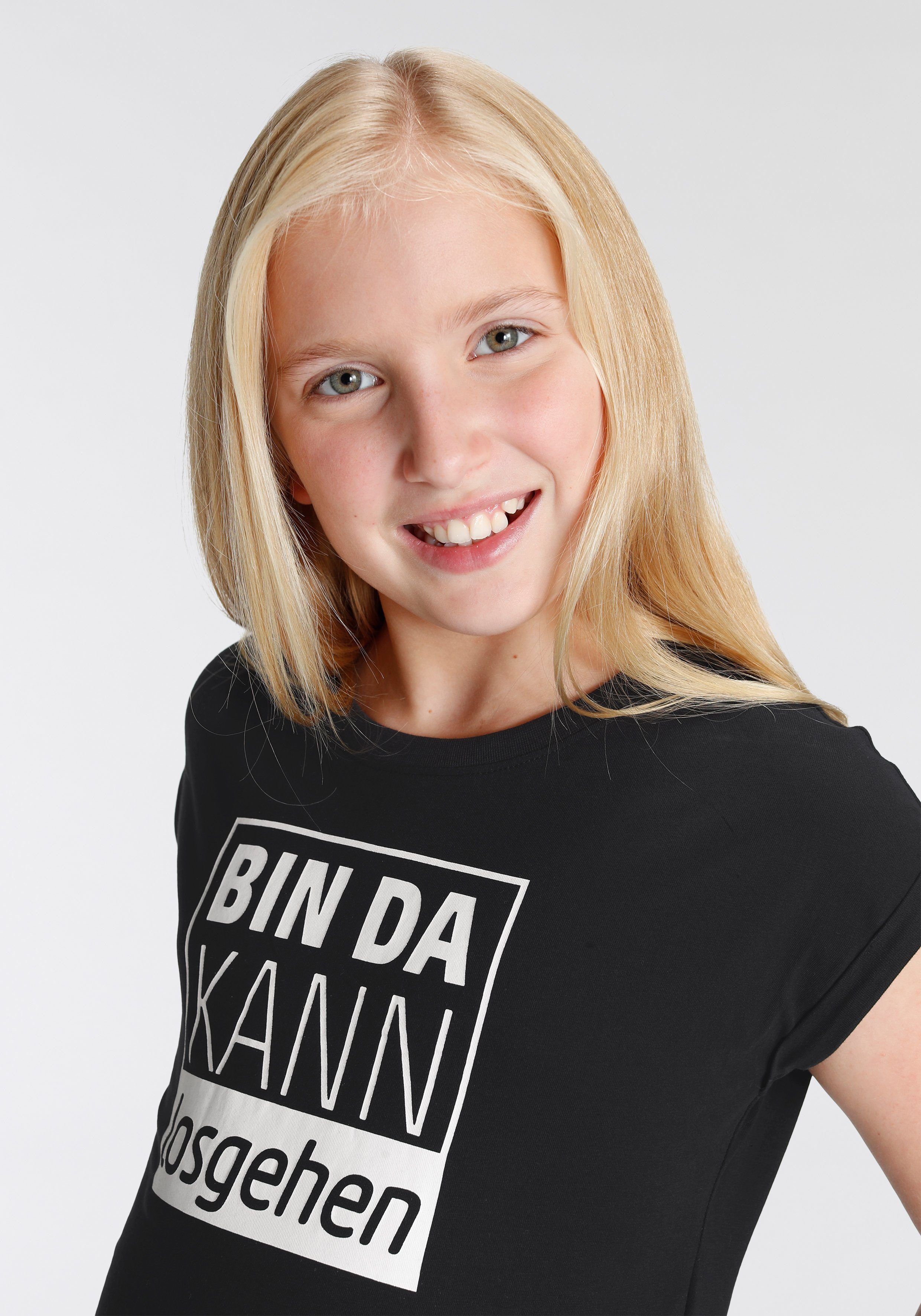 KIDSWORLD T-Shirt Bin da kann losgehen weiter legerer Form in