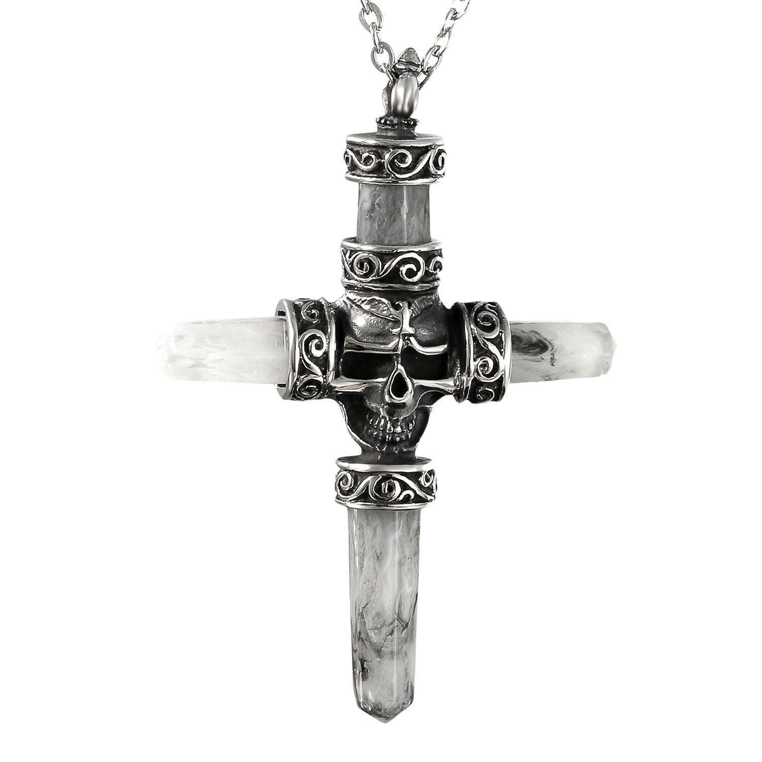 LuxusKollektion Kreuzkette Herren Kreuz Halskette Vintage Edelstahl Gold