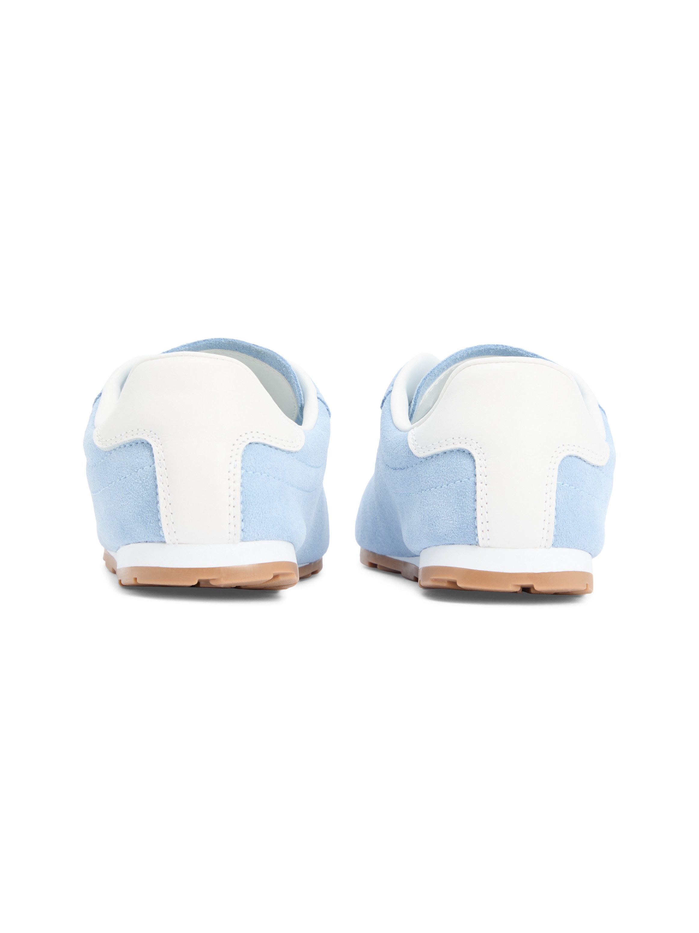 Tommy Hilfiger TH BELLA LOW RUNNER SUEDE Sneaker Halbschuh, Schnürer, Freizeitschuh mit kontrastfarbenem Fersenbesatz