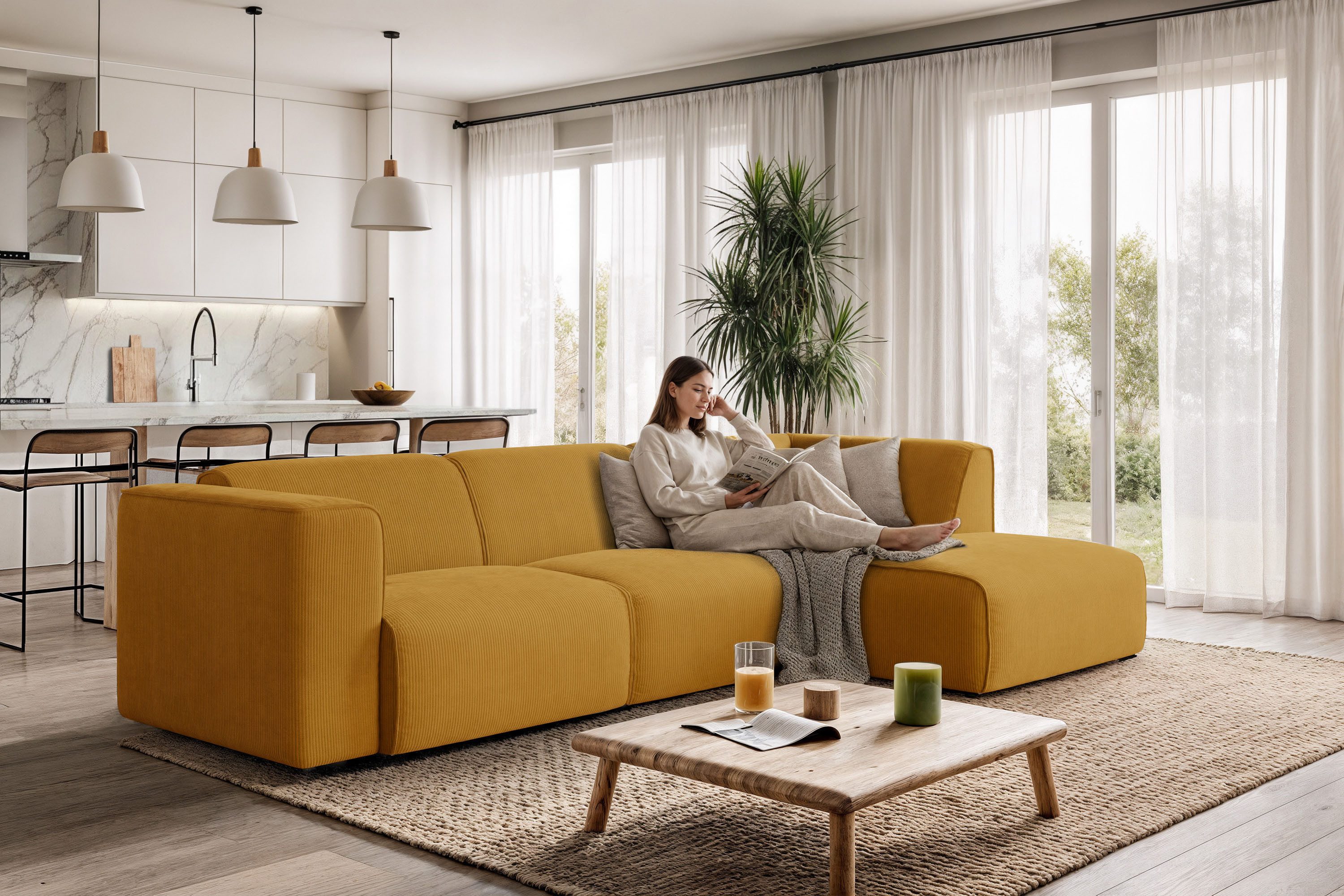 OTTO home Ecksofa Merid L-Form, jederzeit durch Module erweiterbar, B/T/H: 295/162/70 cm, als Modul oder separat verwendbar, für individuelle Zusammenstellung