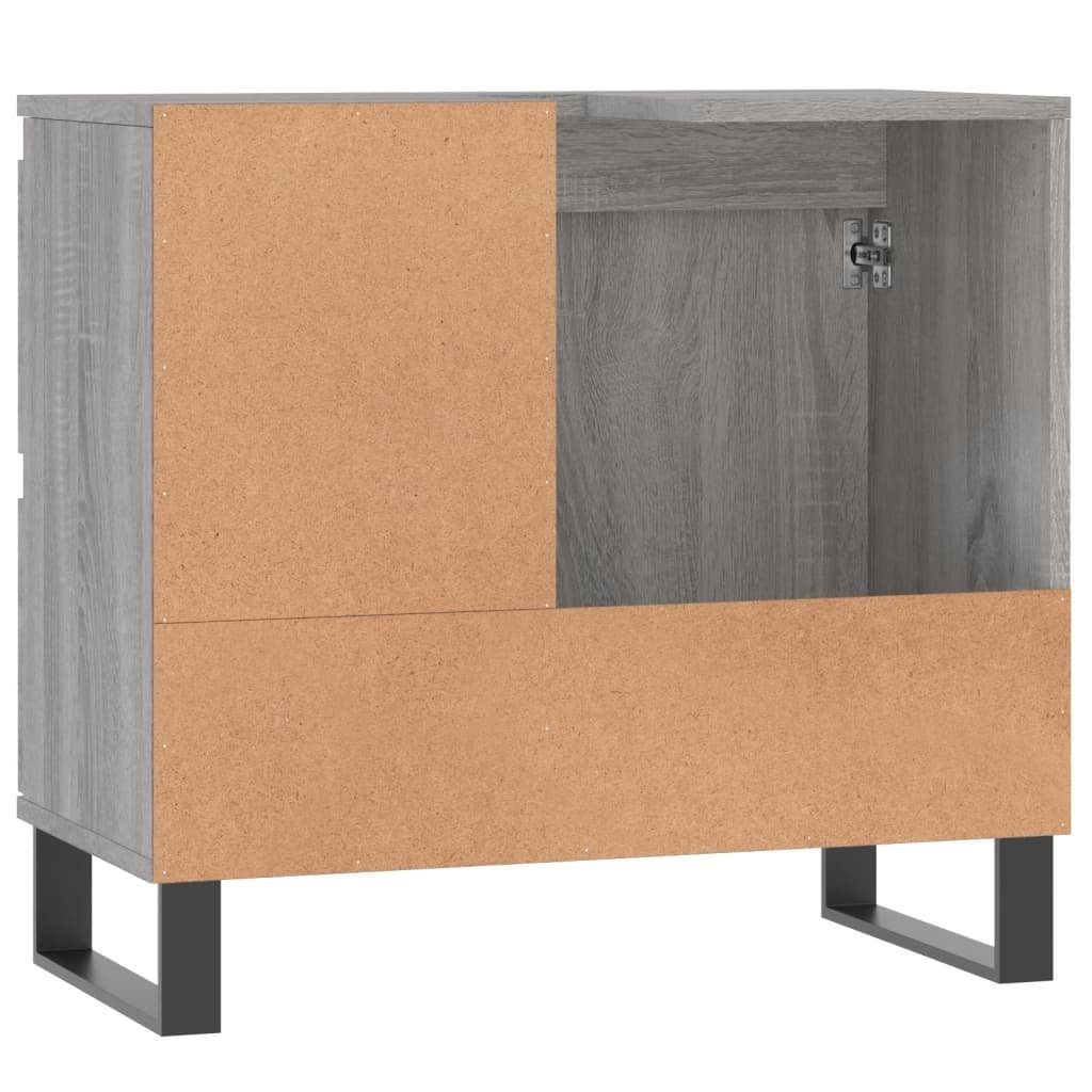 vidaXL Badezimmerspiegelschrank Badschrank Grau cm Sonoma (1-St) Holzwerkstoff 65x33x60