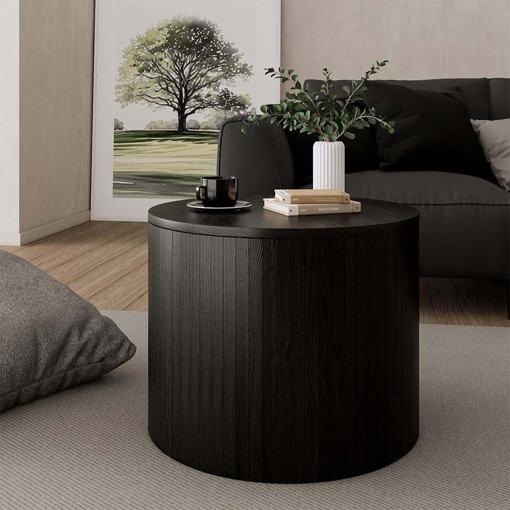 Vicco Couchtisch Tavilo, Schwarz/Eiche/Schwarz, 48 x 48 cm (1-St)