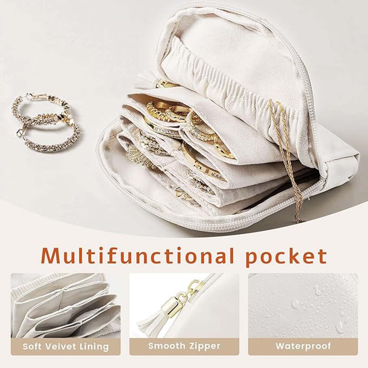 Coonoor Schmuckkasten Kleiner Reiseschmuck Organizer, Schmuckbeutel Taschen – Bild 5 von 5