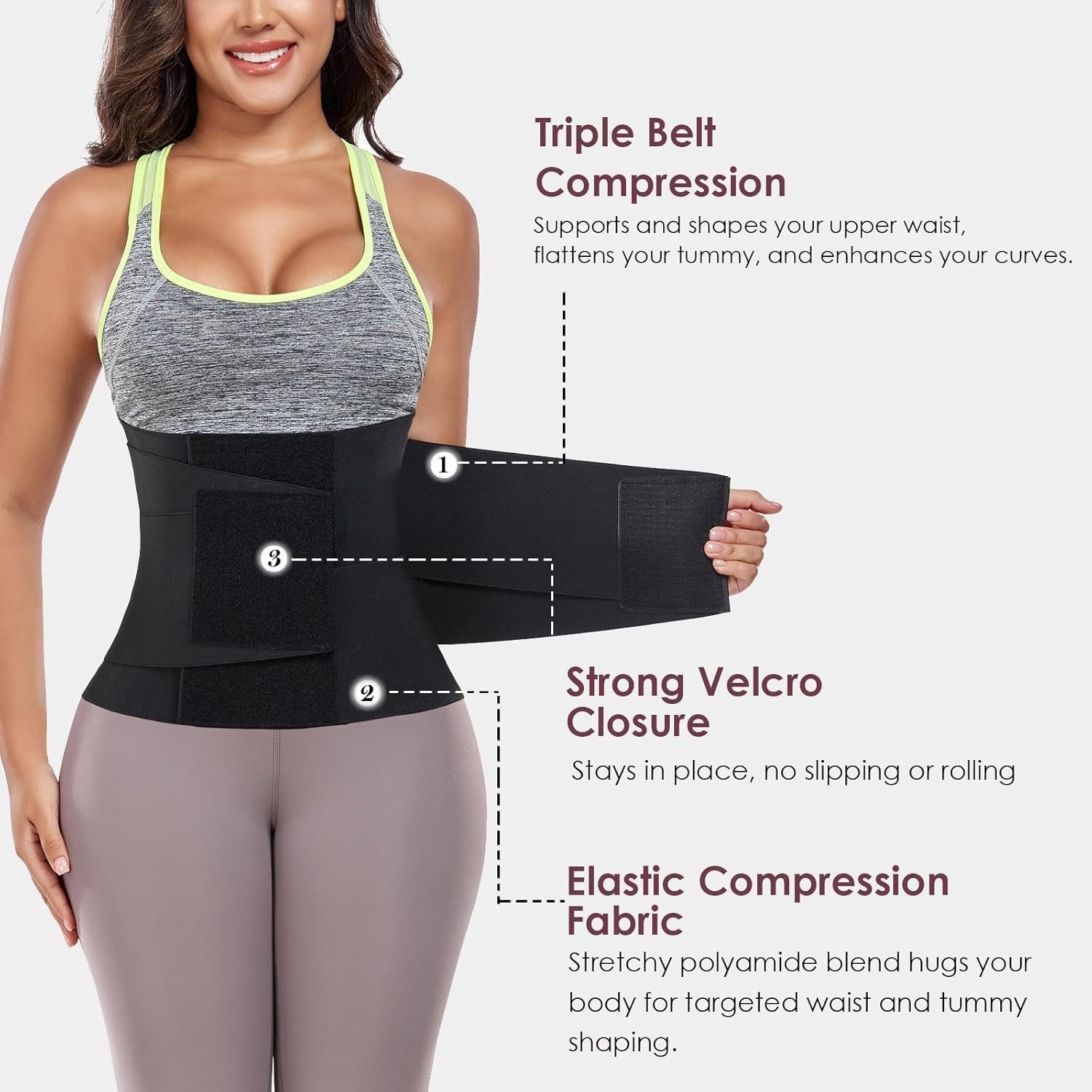 MOPUEA Shaping-Body Korsett Damen Bauchweg Stark Formend Sport Bauchweggürtel (Set, 1-tlg., Angenehme Unterstützung Im Alltag) Verstellbarer Klettverschluss Für Optimalen Sitz
