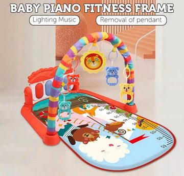 Kadii Baby Gym Spieldecke mit Musik und Lichtern Spielmatte mit weichem Spielbogen