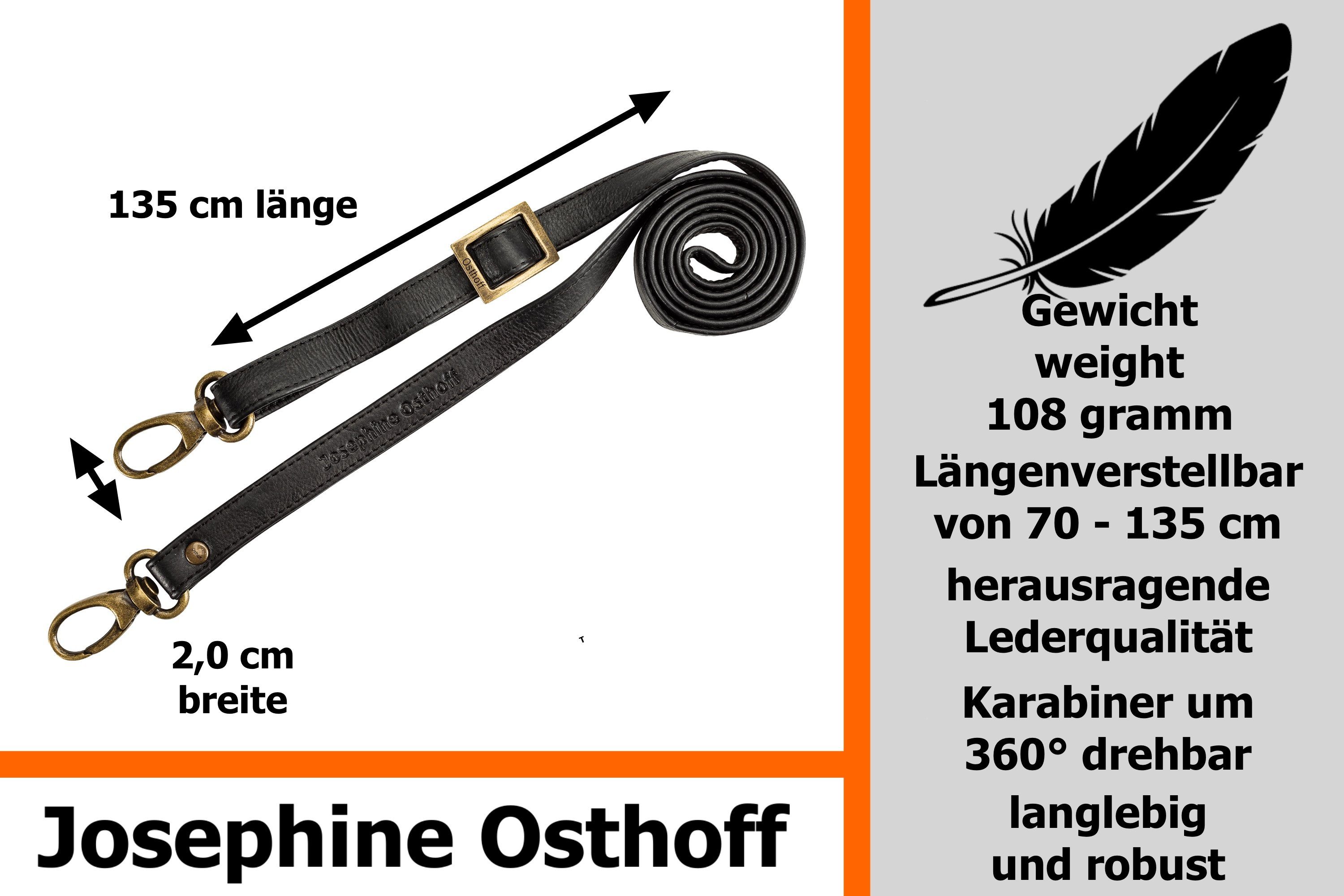 Josephine Osthoff Schulterriemen Schulterriemen 2 cm schwarz/altgold