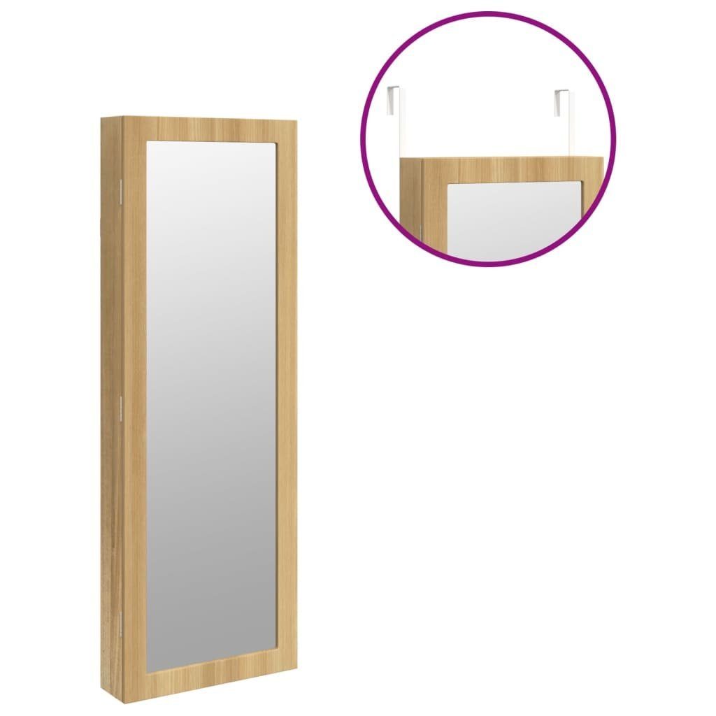 Wandmontage Spiegel LED-Beleuchtung Braun Braun (1-St) Spiegel-Schmuckschrank | vidaXL mit