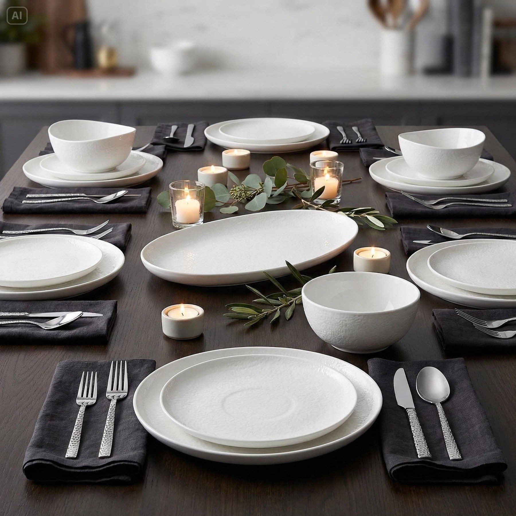 Mulex Geschirr-Set MILA (27-tlg), 6 Personen, Porzellan, 27 teilig