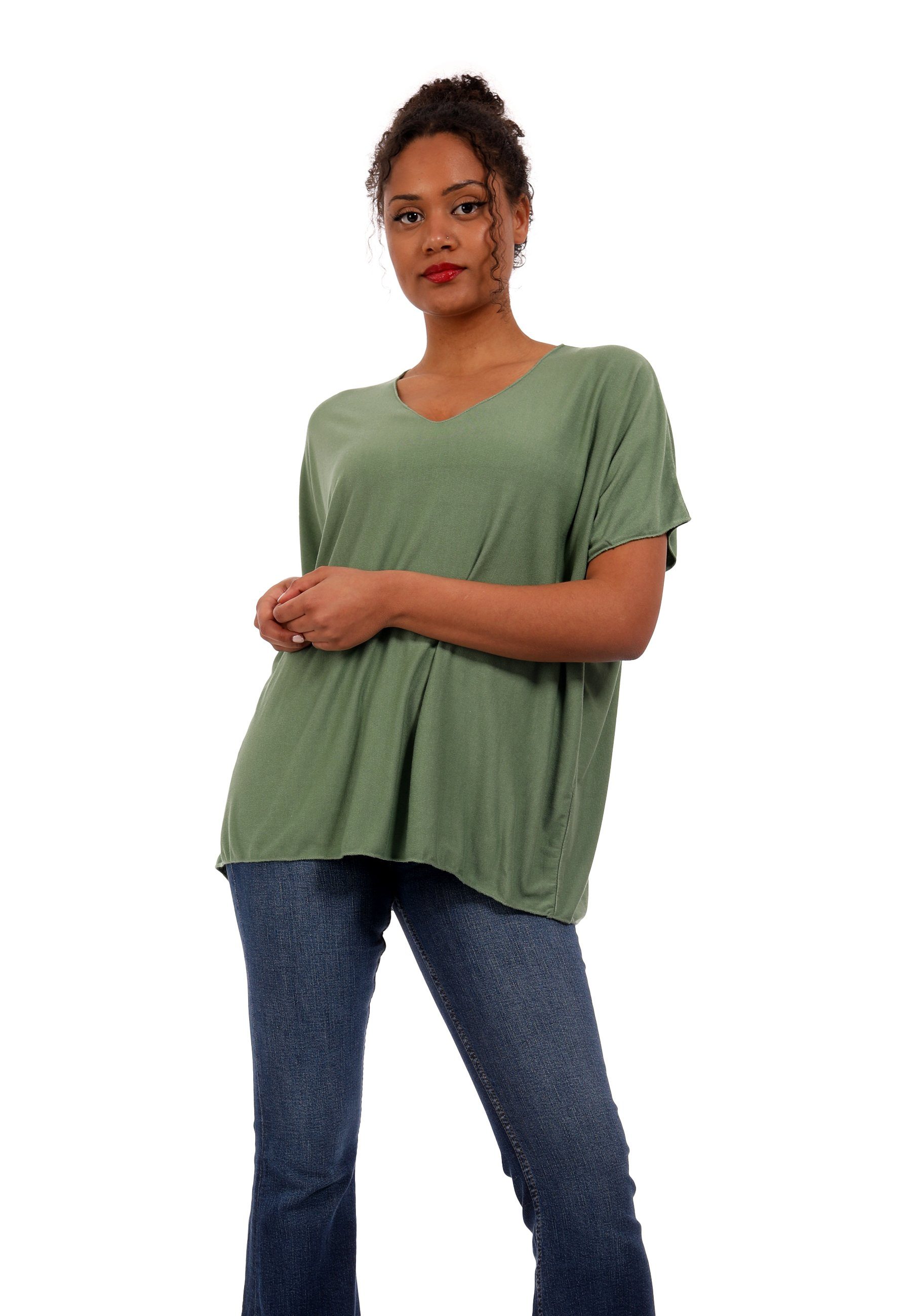 PODOLIXIA Sommer Pullover Damen - Leichter Strick Mit V-Ausschnitt
