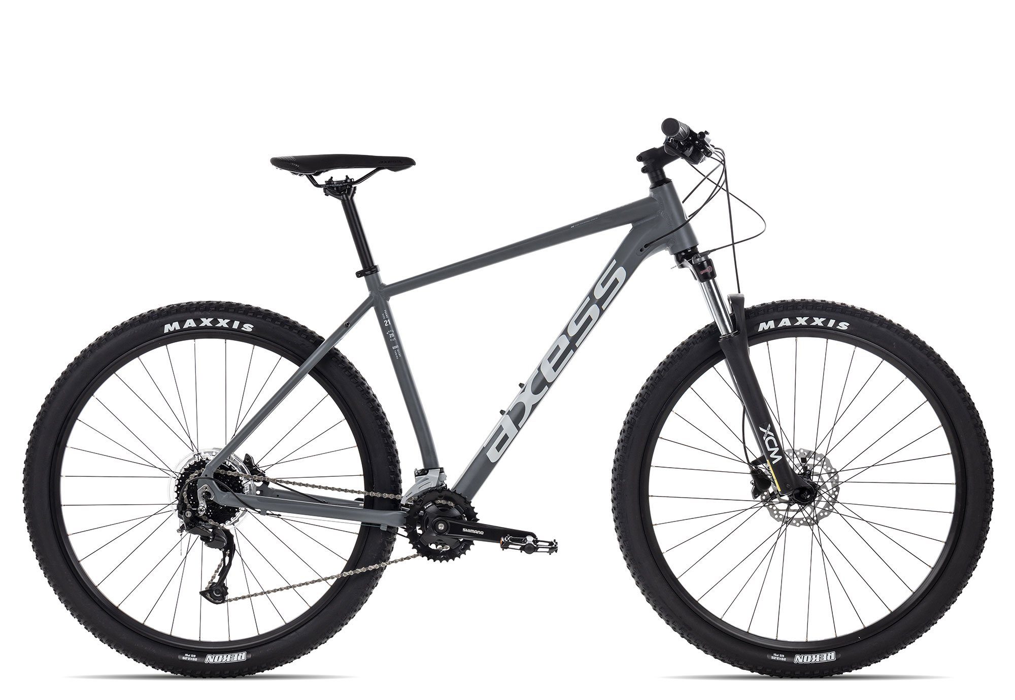 Axess Mountainbike TORRENT 2023, 18 Gang Shimano RD-M3100 Alivio Schaltwerk, Kettenschaltung, MTB-Hardtail schwarz/grau matt grey