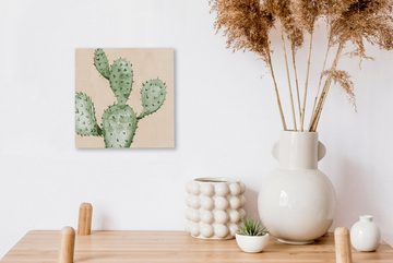 OneMillionCanvasses® Leinwandbild Kaktus - Aquarell - Bohème - Tropisch, (1 St), Leinwand Bilder für Wohnzimmer Schlafzimmer