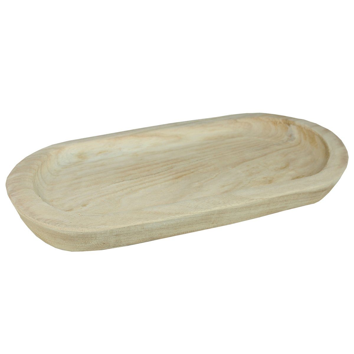 colourliving Dekoschale Holztablett oval 36 cm Holzschale Tischdeko Weihnachtsdeko Dekotablett (1x Holztablett), naturbelasse Weihnachtsdekoration, Paulownia Holz unbehandelt