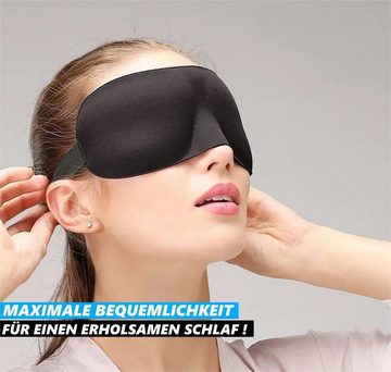Fivejoy Schlafmaske 3D Premium Augenmaske mit Ohrstöpsel Schlafbrille Lichtblockierende, Nachtmaske Augenbinde blickdicht für Damen und Herren, 2-tlg.