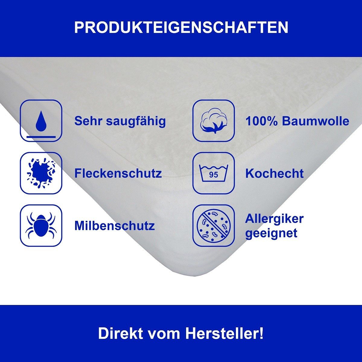 Matratzenauflage Molton Spannbettlaken, aus hochwertigem Kalmuck-Molton, 10 günstig online kaufen