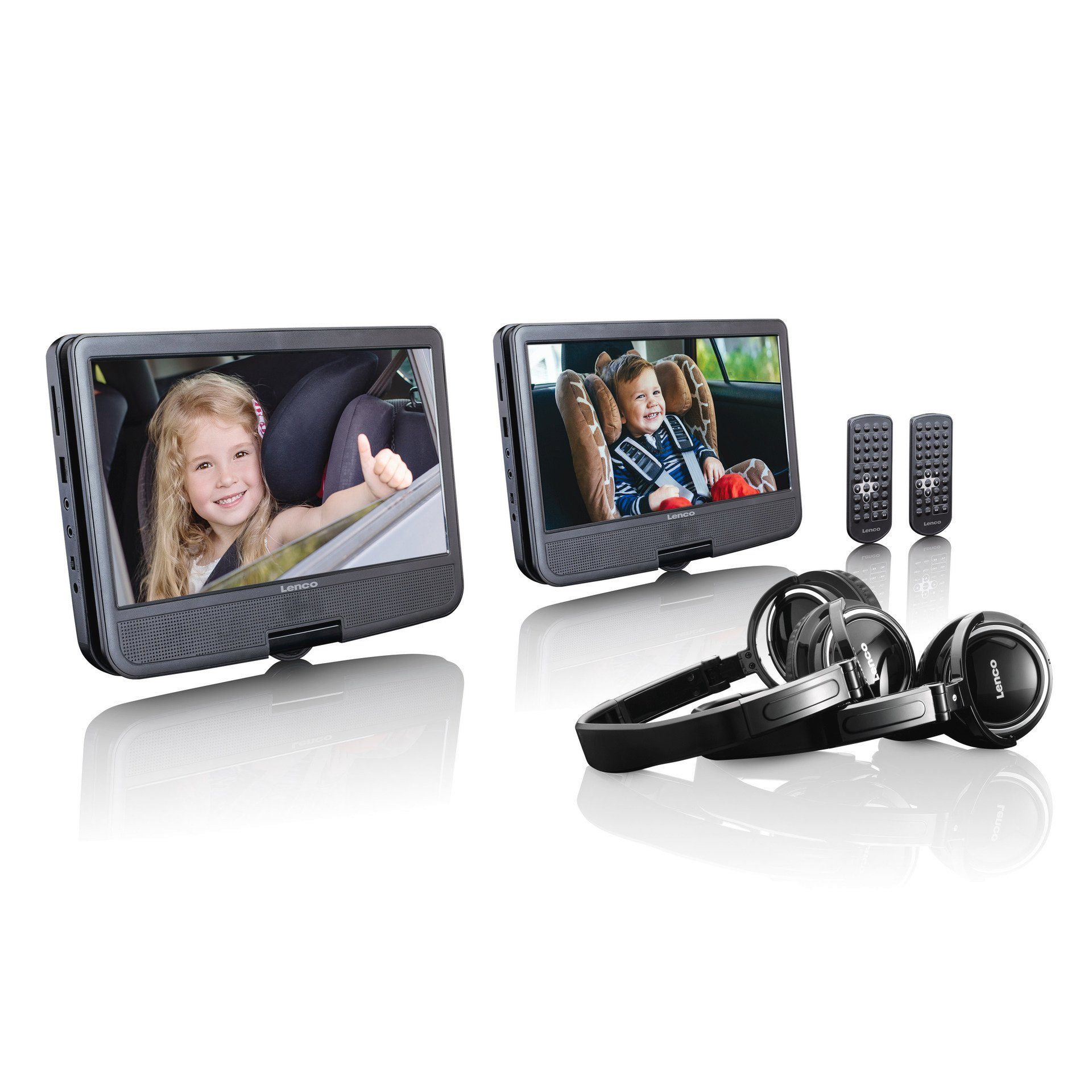 Lenco DVP-1046 Tragbares 10 DVD-Player Set mit Doppellaufwerk Portabler DVD-Player (HD)