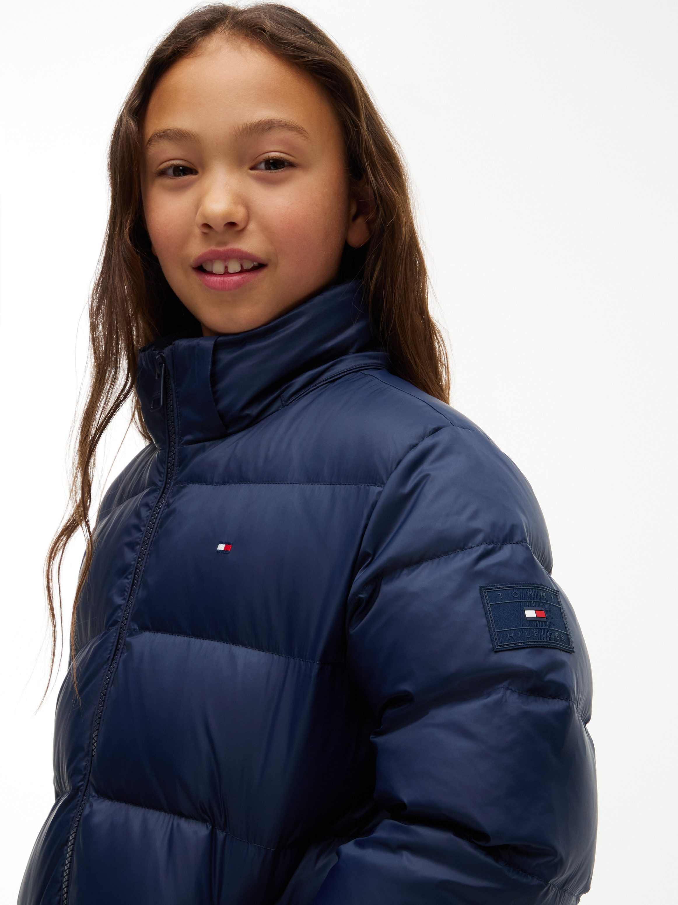 Tommy Hilfiger Steppjacke 2-Wege-Zipper, abnehmbare Kapuze, Kinder bis 16 Jahre