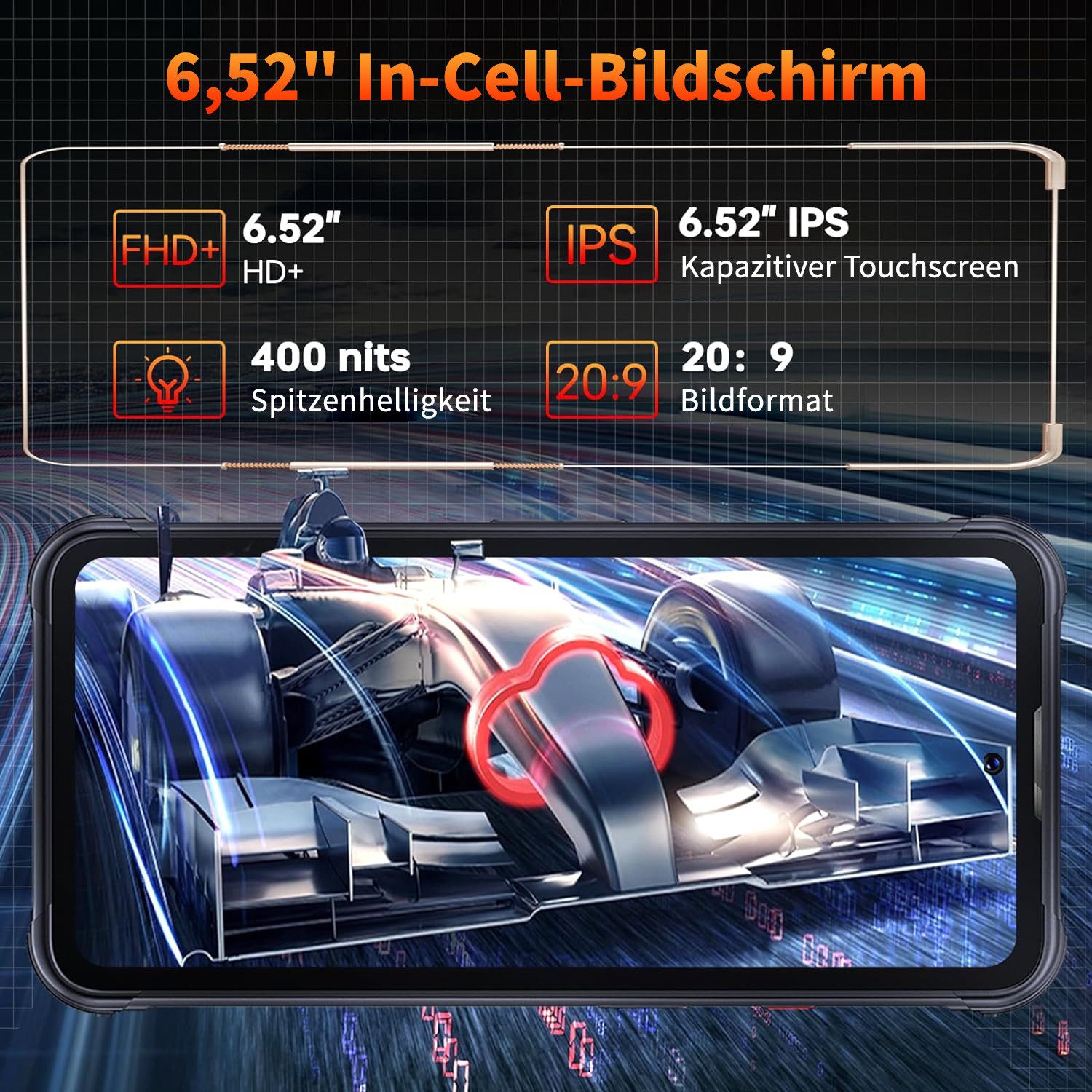 Cubot Kingkong 8 12GB RAM+256GB ROM 4G Outdoor Smartphone (16,56 cm/6.52 Zoll, 256 GB Speicherplatz, 48 MP Kamera, 6,52'' HD+ Display, 10600mAh, IP68/IP69K, Dual SIM 4G, NFC, GPS)