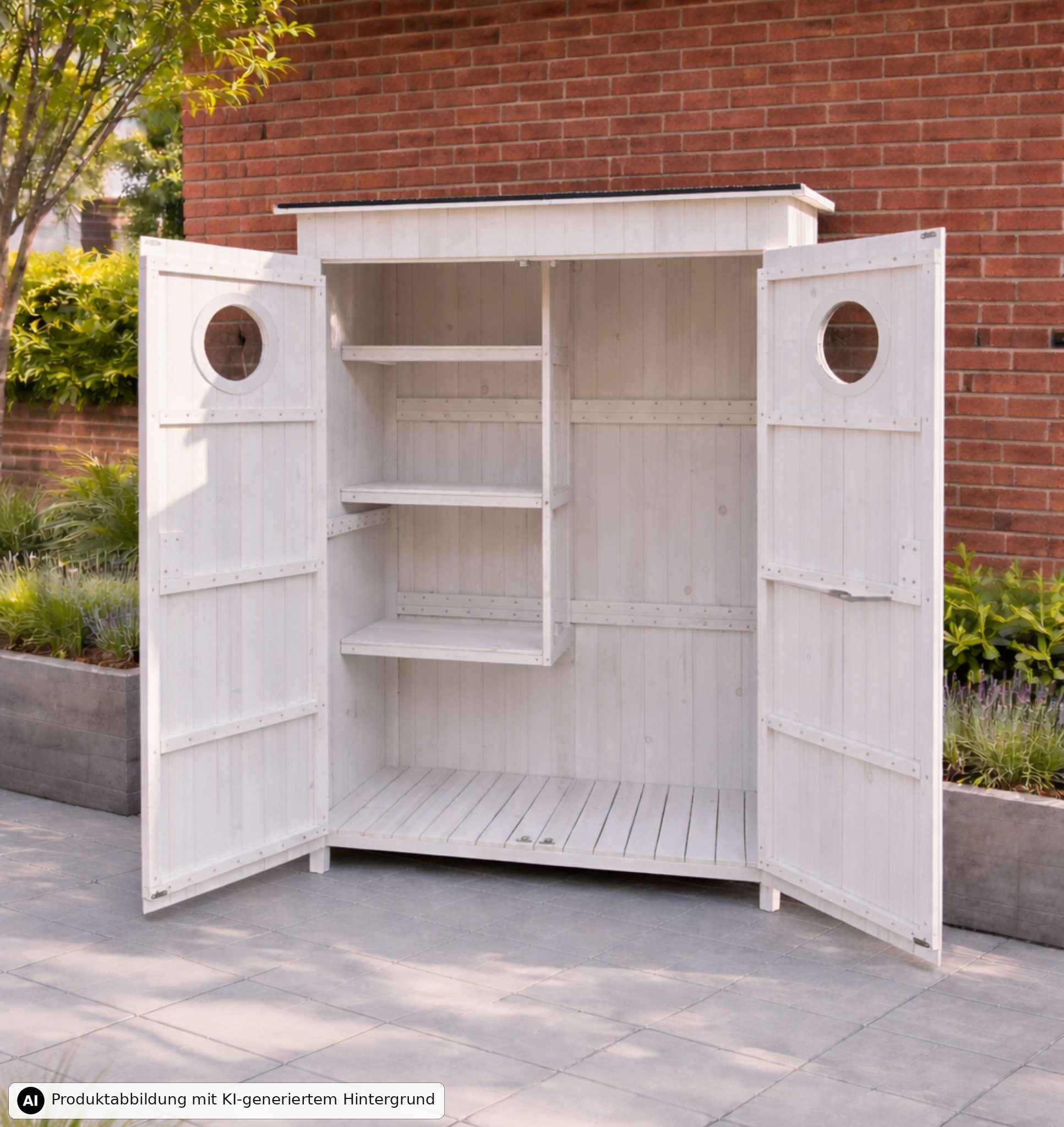 Leco Garten-Geräteschrank Gartenschrank Aufbewahrungsschrank Mehrzweckschrank Schrank TONI, BxT: 118x70 cm, Tannenholz