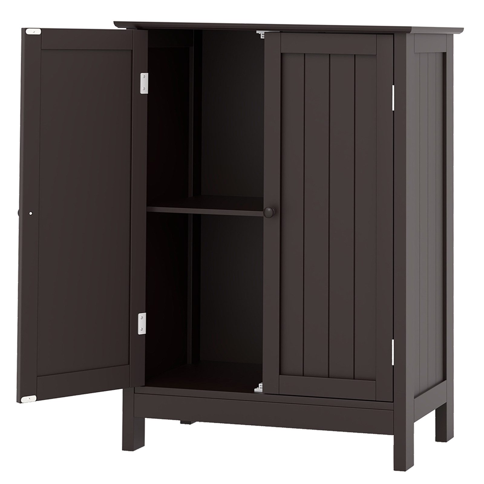 COSTWAY Badkommode, mit Doppeltür & Verstellbarer Einlegeboden,60x35x87cm