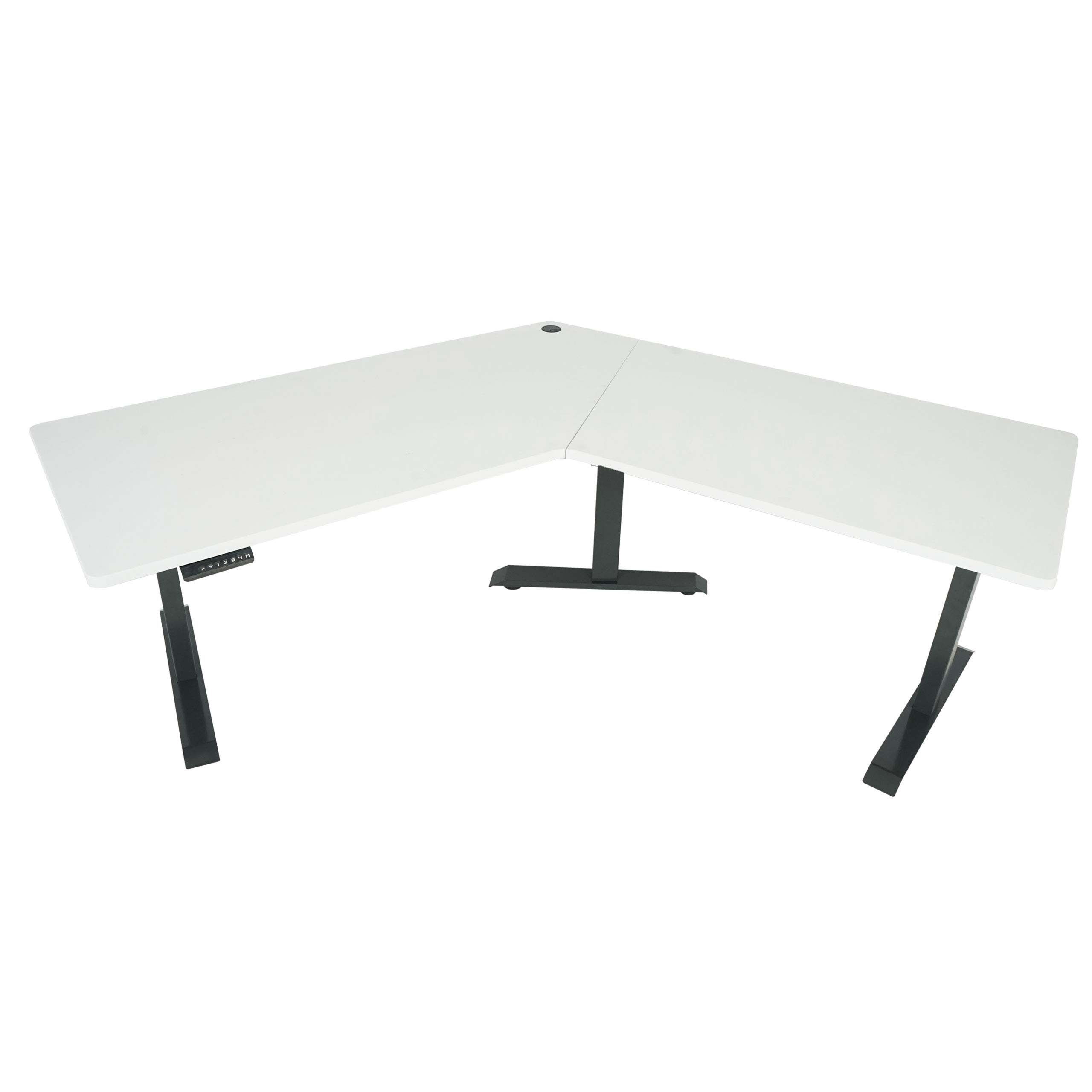 MCW Schreibtisch MCW-D40-3in1 (3-St), Zwei Aussparungen für Kabel in der Tischplatte weiß, anthrazit-grau | anthrazit-grau | weiß