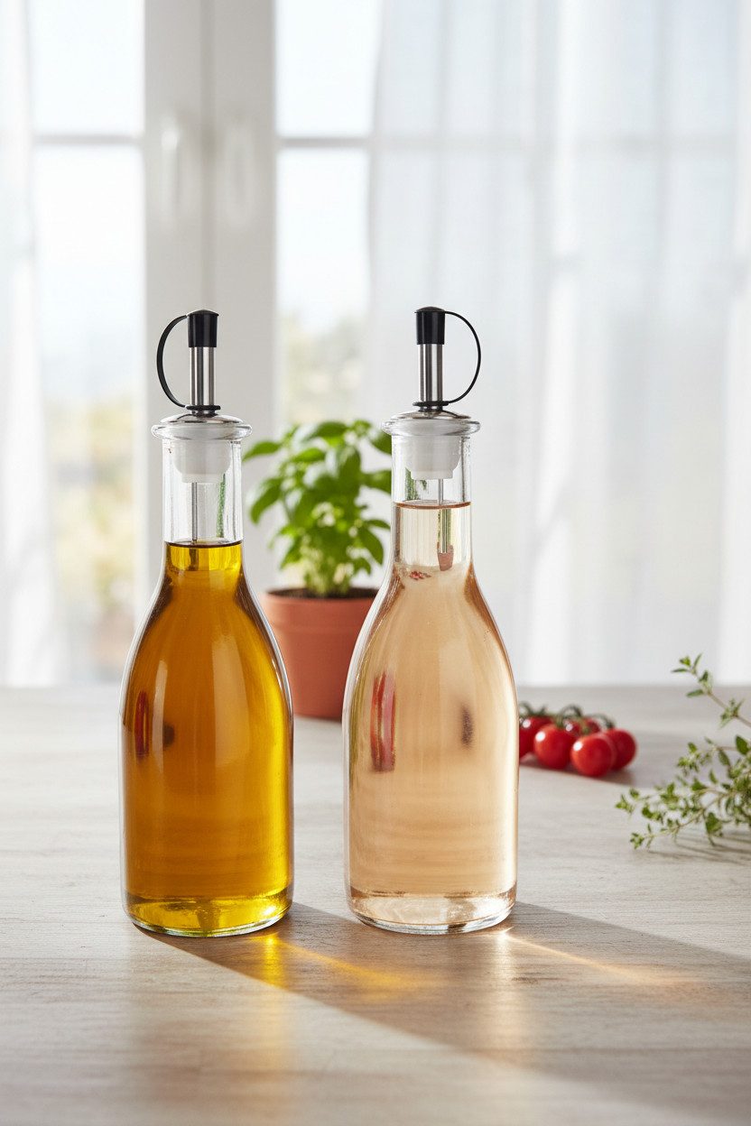 Provance Ölspender 2er Set Glasflaschen 2x300 ml für Essig und Öl